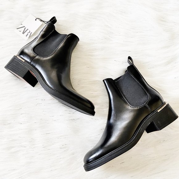 Zara Shoes - NEW Zara Black Low Heel Chelsea Ankle Boots